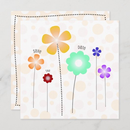 お花の結婚式招待状テンプレート 招待状 (正面/裏面)