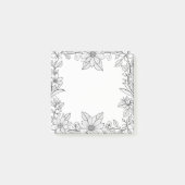 お花の縁取りの楽しいポストイットノート ポストイット (正面)