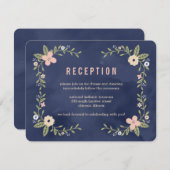 お花の美しさが編集可能なカラーレセプションカード エンクロージャーカード (正面/裏面)