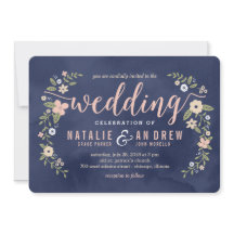 お花の美しさが編集可能なカラー結婚式招待状