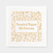 お花の背景 あらゆる行事に - 50周年記念 箔ナプキン (正面)