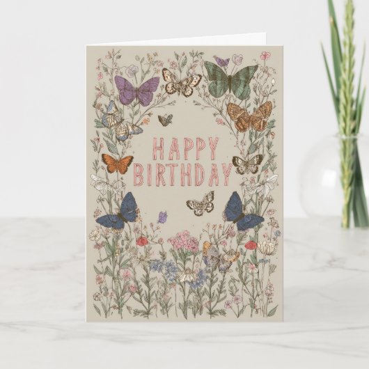 お花の誕生日おめでとう カード (正面)
