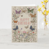 お花の誕生日おめでとう カード (黄色い花)