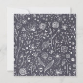 お花の黒板ドローイング 現代の花嫁の仲間にして 招待状 (裏面)