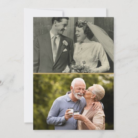 お花の50周年 ゴールデンウェディングアニバーサリー 2枚の写真 招待状 (裏面)