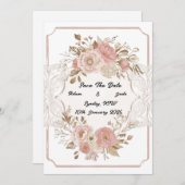 お花の「保存日」 招待状 (正面/裏面)