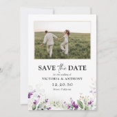 お花のSave The Date フォトフラットカード セーブザデート (正面)