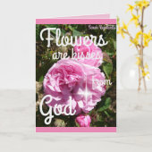 お花はキス ピンク ヴィンテージ ローズ フラワーのカード カード (黄色い花)