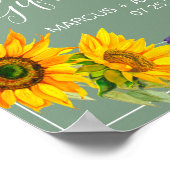 お花ひまわりプレゼントのサイン ポスター (角)