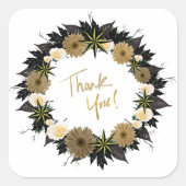 お花パーソナライズされた送料 スクエアシール (正面)