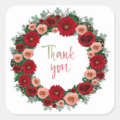 お花パーソナライズされた送料 スクエアシール (正面)