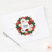 お花パーソナライズされた送料 スクエアシール (封筒)