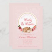 お花咲く森の鹿　ピンクのシャワー招待状 招待状 (正面/裏面)