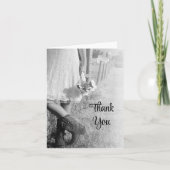 お花嫁さん、ブーツ・サンフラワーズ・ラ結婚ンチのお礼 サンキューカード (正面)