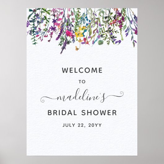 お花畑のウェディングシャワーのお出迎えポスター ポスター (正面)