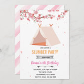 お花見のオーバーナイトバースデー招待状 招待状 (正面/裏面)