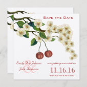 お花見の枝でお日程を保存 招待状 (正面/裏面)