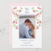 お花見 カップル フォト セーブ・ザ・デート 招待状 (正面/裏面)