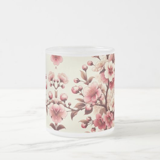 お花見 フロストグラスマグカップ (中央)