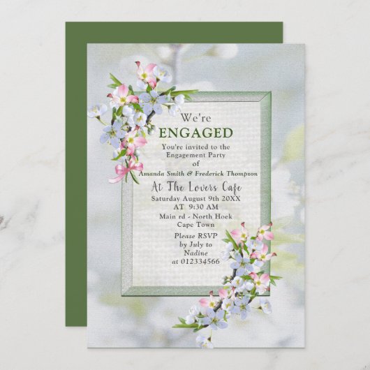 お花見 春の宴 招待状 (正面/裏面)