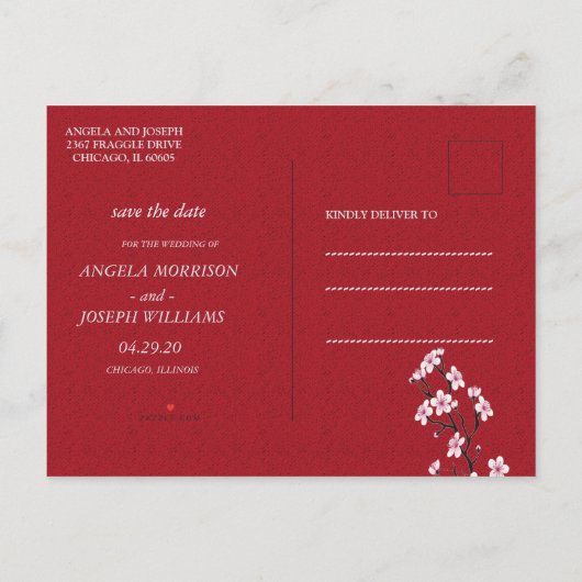 お花見  Save the Date カード (裏面)