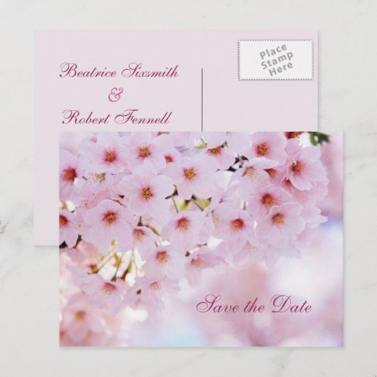 お花見 Save the Date 発表 ポストカード (正面/裏面)
