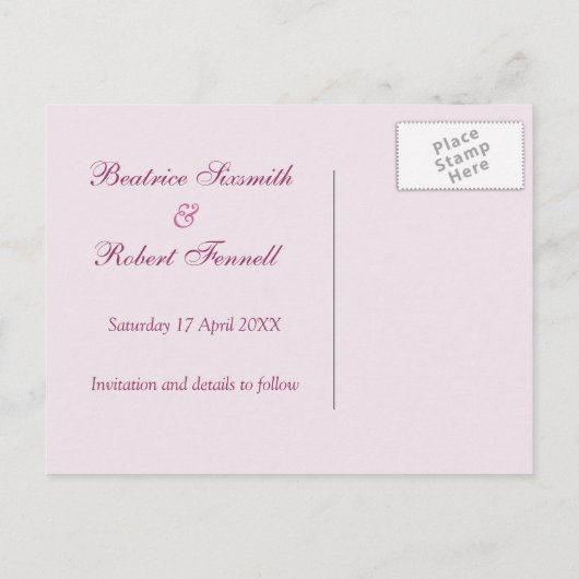 お花見 Save the Date 発表 ポストカード (裏面)