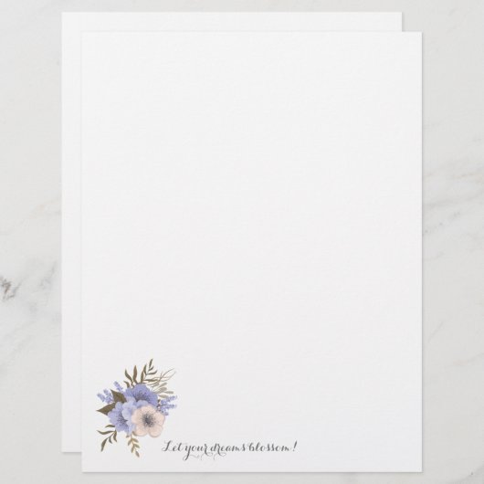 お花、夢に花を咲かせて！文房具 レターヘッド (正面/裏面)