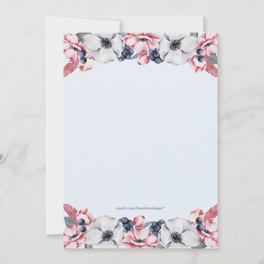 お花 |第一通信/確認 招待状 (裏面)