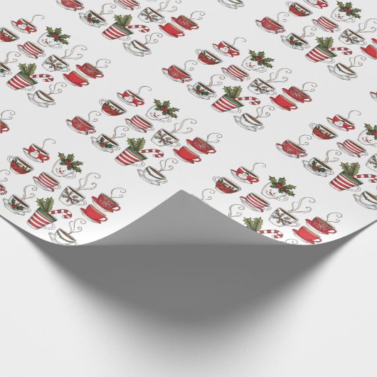 お茶おもしろいのマグカップのクリスマス ラッピングペーパー (角)