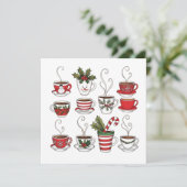 お茶おもしろいのマグカップのクリスマス 招待状 (スタンド正面)