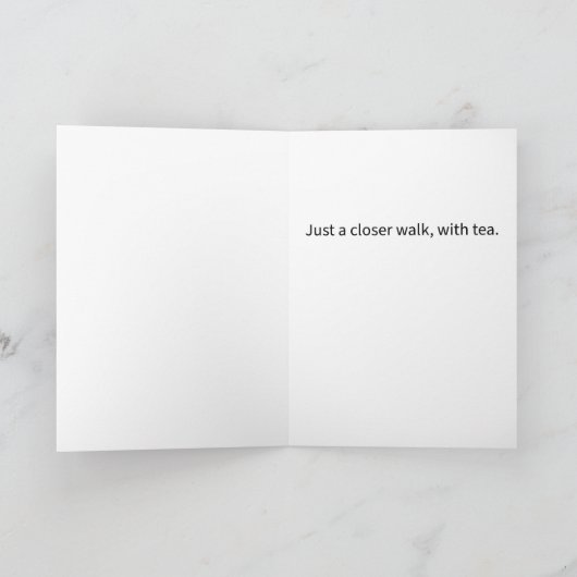 お茶おもしろいの誕生日で少し歩いて カード (内部)