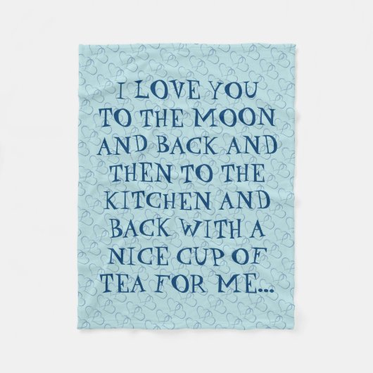 お茶おもしろいを飲むとキッチンマンに愛される フリースブランケット (正面)