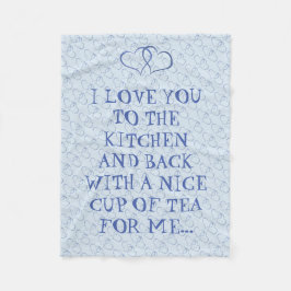 お茶おもしろいを飲むとキッチンマンに愛される フリースブランケット