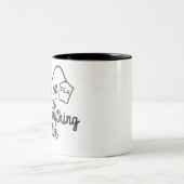 お茶おもしろいを飲むと万事好転する ツートーンマグカップ (中央)