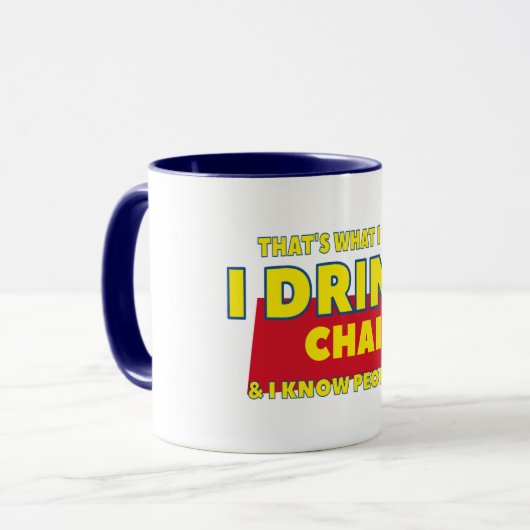 お茶おもしろいを飲んで、知り合いがいる自分の仕事 マグカップ (正面左)