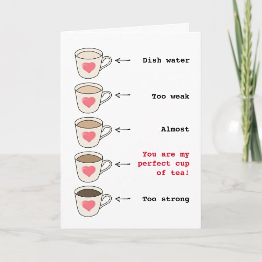 お茶おもしろい好きのカップValentinesデイカード シーズンカード (正面)