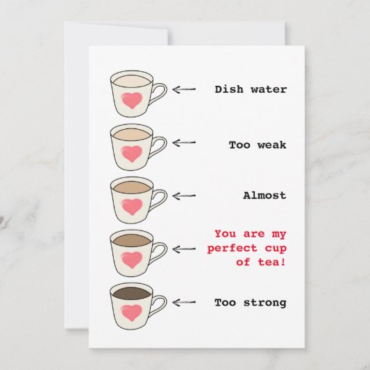 お茶おもしろい好きフラットヴァレンティスデイカード シーズンカード (正面)