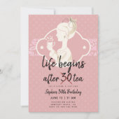 お茶おもしろい30歳の誕生日パーティーから人生が始まる 招待状 (正面)