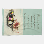 お茶および引用文の菓子 キッチンタオル (横)