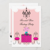 お茶お洒落とワインの試飲パーティー 招待状 (正面/裏面)