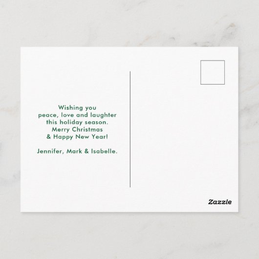 お茶お洒落の上に座ってクリスマスに楽しむ猫 ポストカード (裏面)