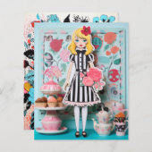 お茶お洒落の時間:紙人形ドレスアップ (正面/裏面)