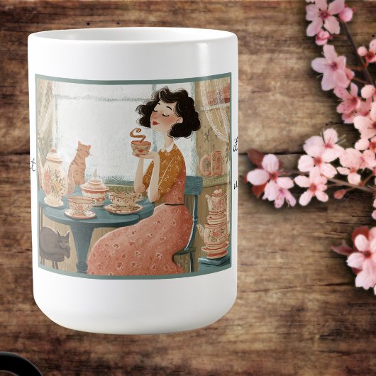 お茶お洒落好きのマグカップを笑う。 コーヒーマグカップ