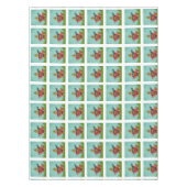 お茶お洒落飲み式クリスマスに座る猫 テーブルクロス (正面)