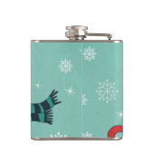 お茶お洒落飲み式クリスマスに座る猫 フラスク (裏面)