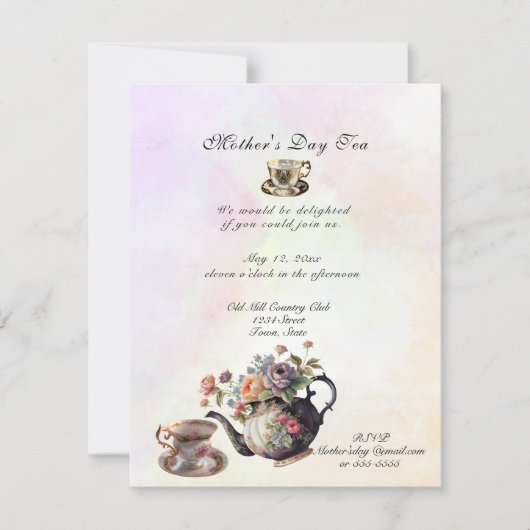 お茶かわいらし杯母の日ブライダルシャワー 招待状 (正面)