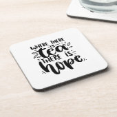 お茶がある所に希望の引用文があるおもしろい コースター (左側)