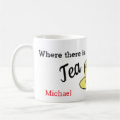 お茶があれば希望がある。名前.イエロー コーヒーマグカップ (左)