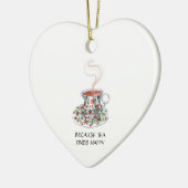 お茶がハッピースローガンを見つけるので、ヴィンテージカップバラ セラミックオーナメント (左)